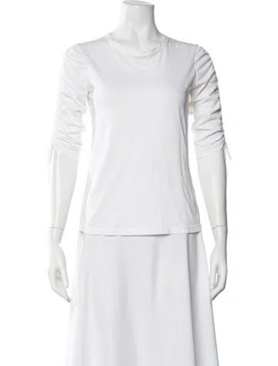 Pre-owned Veronica Beard Crew Neck Three-quarter Sleeve T-shirt In White