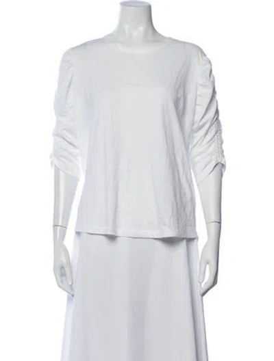 Pre-owned Veronica Beard Crew Neck Three-quarter Sleeve T-shirt In White