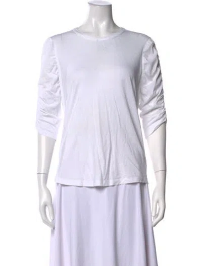 Pre-owned Veronica Beard Crew Neck Three-quarter Sleeve T-shirt In White