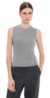 Veronica Beard Crewneck Sid Cashmere Pullover Tank Heather Grey In Gray