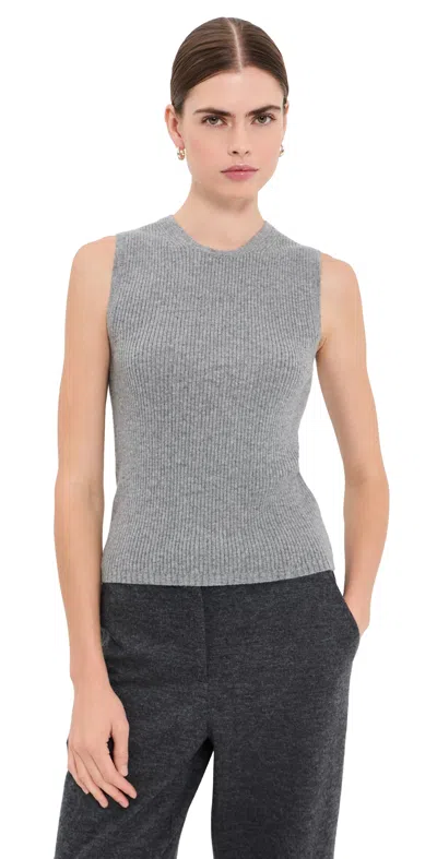 Veronica Beard Crewneck Sid Cashmere Pullover Tank Heather Grey In Gray