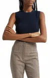 Veronica Beard Crewneck Sid Sleeveless Pullover In Navy In Multi