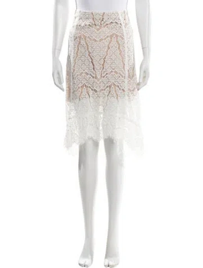 Pre-owned Veronica Beard Crochet Knee-length Skirt In Neutral