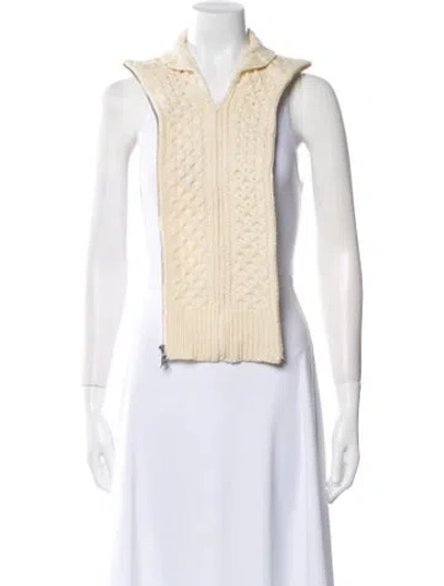 Pre-owned Veronica Beard Crochet V-neck Sweater In Blue