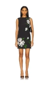 Veronica Beard Cromwell Floral Sleeveless Shift Dress In Black