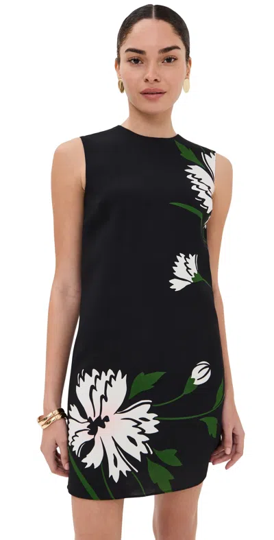 Veronica Beard Cromwell Floral Sleeveless Shift Dress In Black Multi