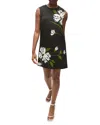 Veronica Beard Cromwell Floral Sleeveless Shift Dress In Black Mult
