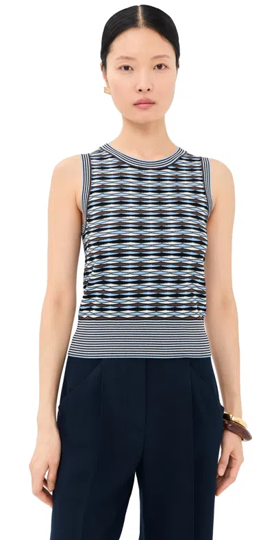 VERONICA BEARD CROPPED JERREL KNIT TANK BLUE JAY MULTI