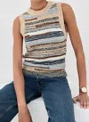 Veronica Beard Jerrel Wool-blend Cropped Tank Top In Multi