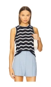 Veronica Beard Cropped Jerrel Knit Tank In Navy