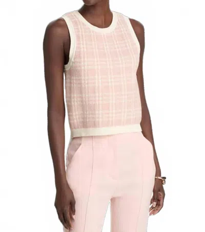 Veronica Beard Jerrel Cropped Metallic Jacquard-knit Cotton-blend Tank In Pink