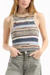 Veronica Beard Jerrel Wool-blend Cropped Tank Top In Multi