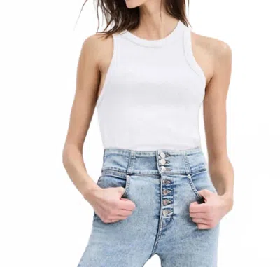 Veronica Beard Cropped Jordyn Tank In White In Gray