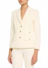 Veronica Beard Cropped Terre Jacket In Off White In White