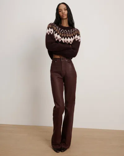 Veronica Beard Crosbie Coated Slim Wide-leg Jean In Black