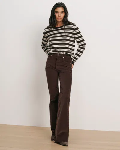 Veronica Beard Crosbie Corduroy Slim Wide-leg Pant In Espresso