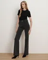 Veronica Beard Crosbie Crystal Slim Wide-leg Jean In Black