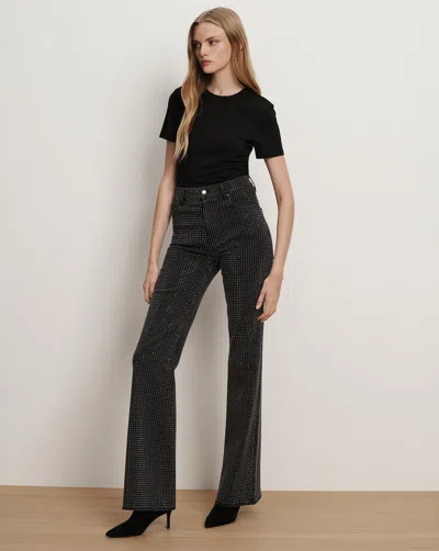 Veronica Beard Crosbie Crystal Slim Wide-leg Jean In Black