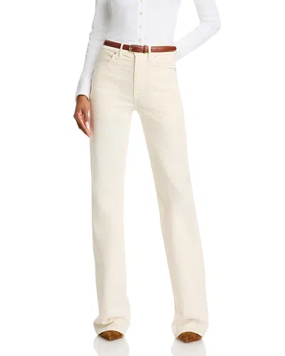 Veronica Beard Crosbie High Rise Wide Leg Jeans In Ecru