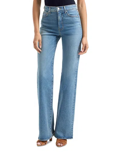 Veronica Beard Crosbie High Rise Wide Leg Jeans In Ripple Haze In Blue
