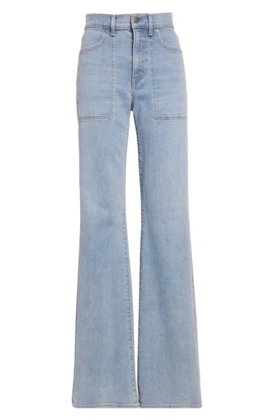 Veronica Beard Crosbie High Waist Wide Leg Jeans In Pebblestone Light