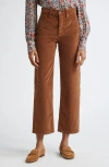 Veronica Beard Crosbie High Waist Wide Straight Leg Corduroy Pants In Deep Ochre