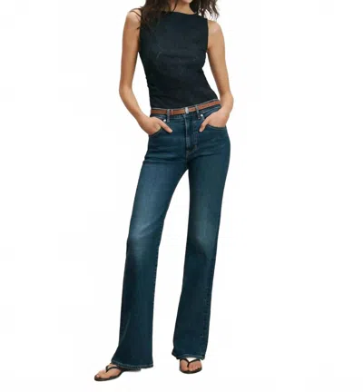 Veronica Beard Crosbie Mid-rise Slim Wide-leg Jeans In Bright Blue