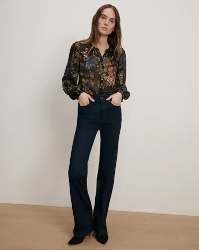 Veronica Beard Crosbie Slim Wide-leg Jean In Blue