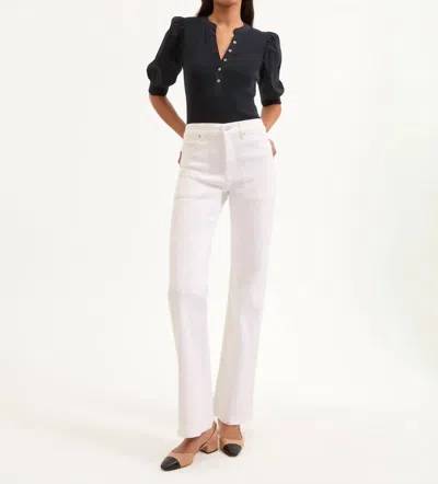 Veronica Beard Crosbie Slim Wide-leg Jean In White