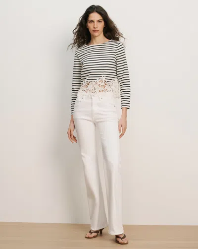 Veronica Beard Crosbie Slim Wide-leg Jean In White