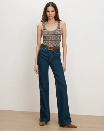 Veronica Beard Crosbie Slim Wide-leg Jean In Indigo Bright