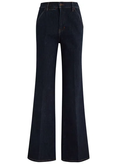 Veronica Beard Crosbie Wide-leg Jenas With Patch Pockets In Indigo