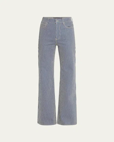 Veronica Beard Crosbie Wide-leg Stripe Jeans In Solstice Stripe