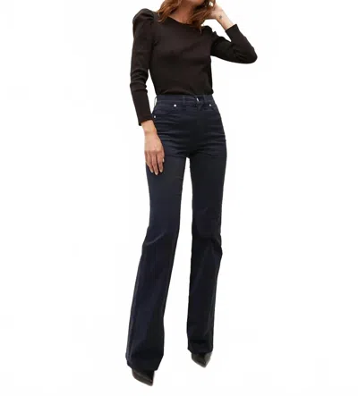 Veronica Beard Crosbie Wide Leg With Patch Pockets Jeans In Navy In Blue