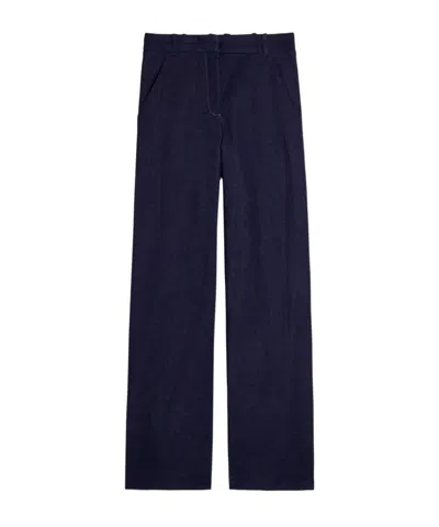 Veronica Beard Crue Wide-leg Stretch-denim Trousers In Black