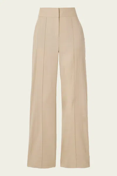 Veronica Beard Cruz Stretch-linen Pant In Stone Khaki