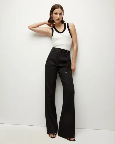 Veronica Beard Cruz Stretch-linen Pants In Black