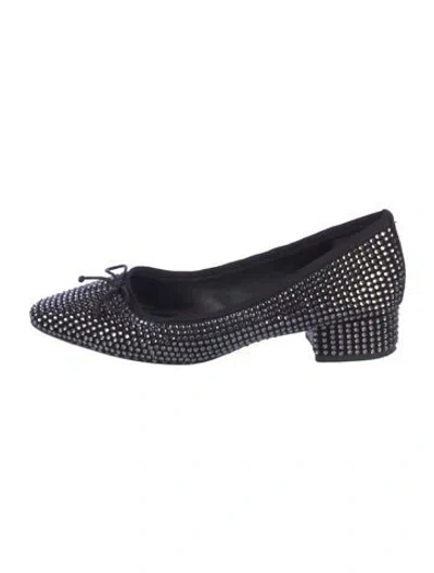 Pre-owned Veronica Beard Crystal Bow Accents Pumps In Blue