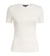 Veronica Beard Draya Embellished Ribbed Cotton-blend Top In White