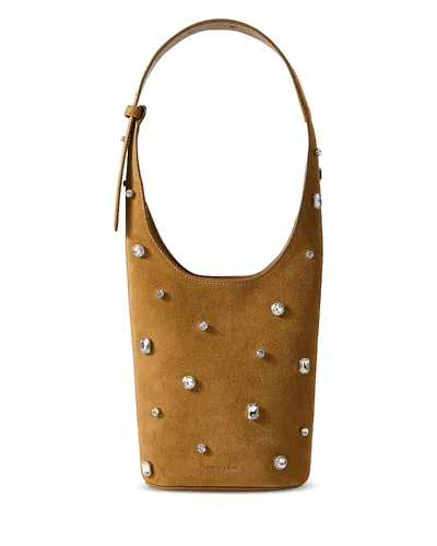 Veronica Beard Crystal Embellished Leather Shoulder Bag In Brown