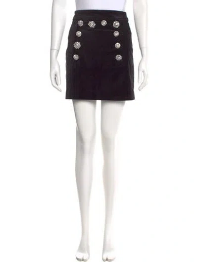 Pre-owned Veronica Beard Crystal Embellishments Mini Skirt In Black