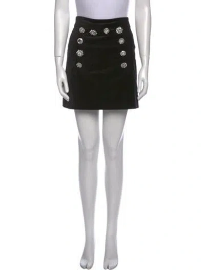 Pre-owned Veronica Beard Crystal Embellishments Mini Skirt In Black