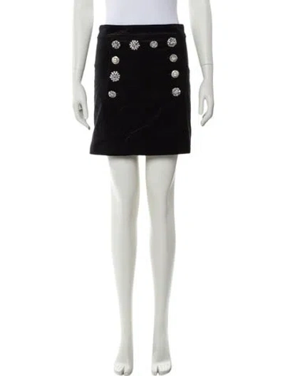 Pre-owned Veronica Beard Crystal Embellishments Mini Skirt In Black
