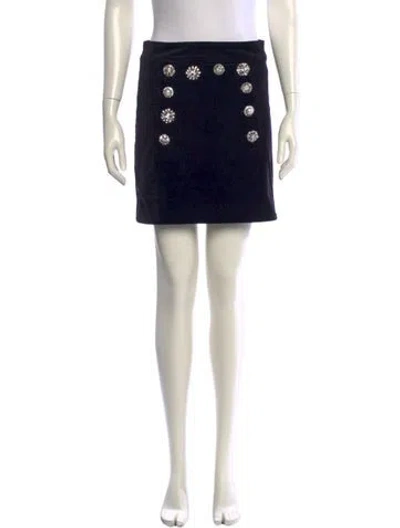 Pre-owned Veronica Beard Crystal Embellishments Mini Skirt In Black