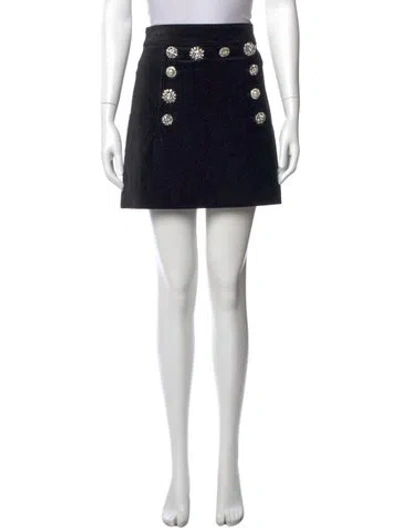 Pre-owned Veronica Beard Crystal Embellishments Mini Skirt In Black