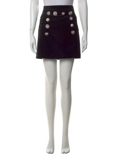 Pre-owned Veronica Beard Crystal Embellishments Mini Skirt In Black