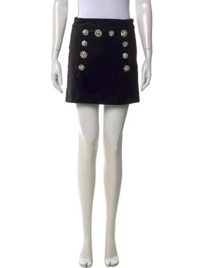 Pre-owned Veronica Beard Crystal Embellishments Mini Skirt In Black