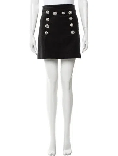 Pre-owned Veronica Beard Crystal Embellishments Mini Skirt In Black