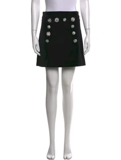 Pre-owned Veronica Beard Crystal Embellishments Mini Skirt In Black