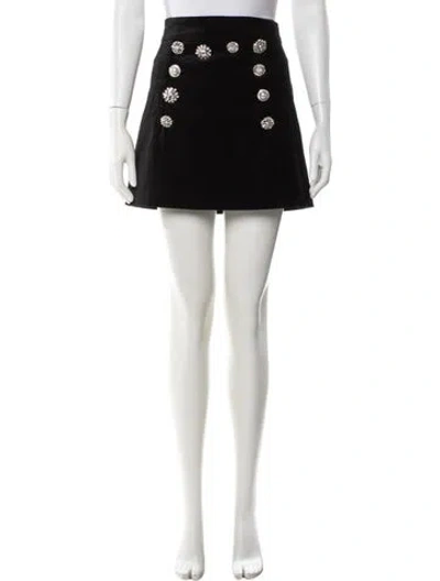 Pre-owned Veronica Beard Crystal Embellishments Mini Skirt In Black